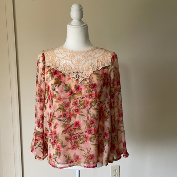 Disney by LC Lauren Conrad floral blouse size XS